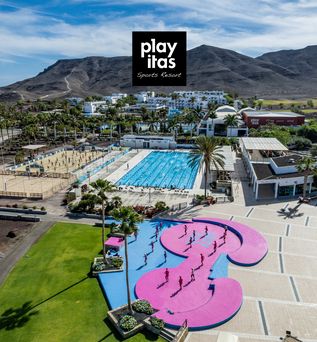 Blick auf das Playitas Aktivresort auf Fuerteventura, Spanien