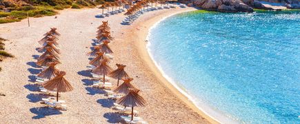 Oprna Beach auf der Insel Krk vor der Küste Kroatiens