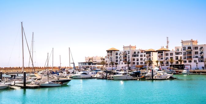 Blick auf den Hafen von Agadir, Marokko