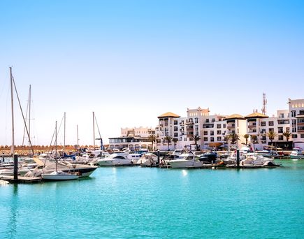 Blick auf den Hafen von Agadir, Marokko