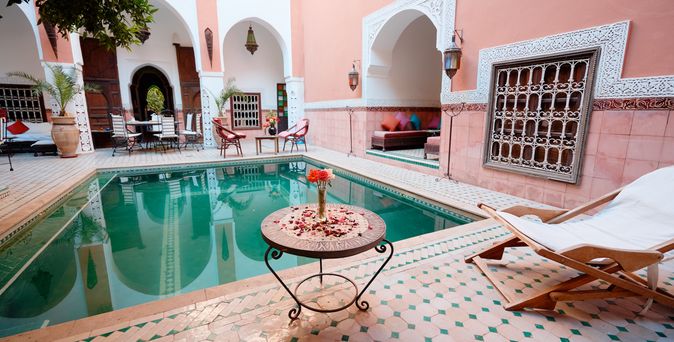 Ein traditioneller Riad in Marrakesch, Marokko