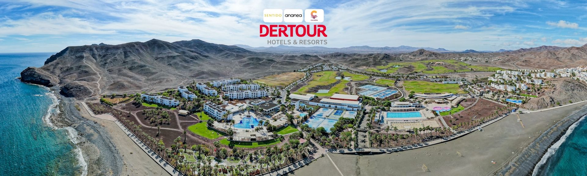 Blick auf das Playitas Resort auf Fuerteventura, Spanien