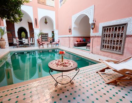 Ein traditioneller Riad in Marrakesch, Marokko